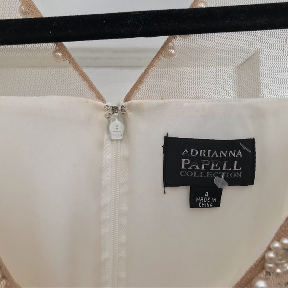 Adrianna Papell Ivory Shirred Mini Dress - Size 4 - Picture 4 of 7
